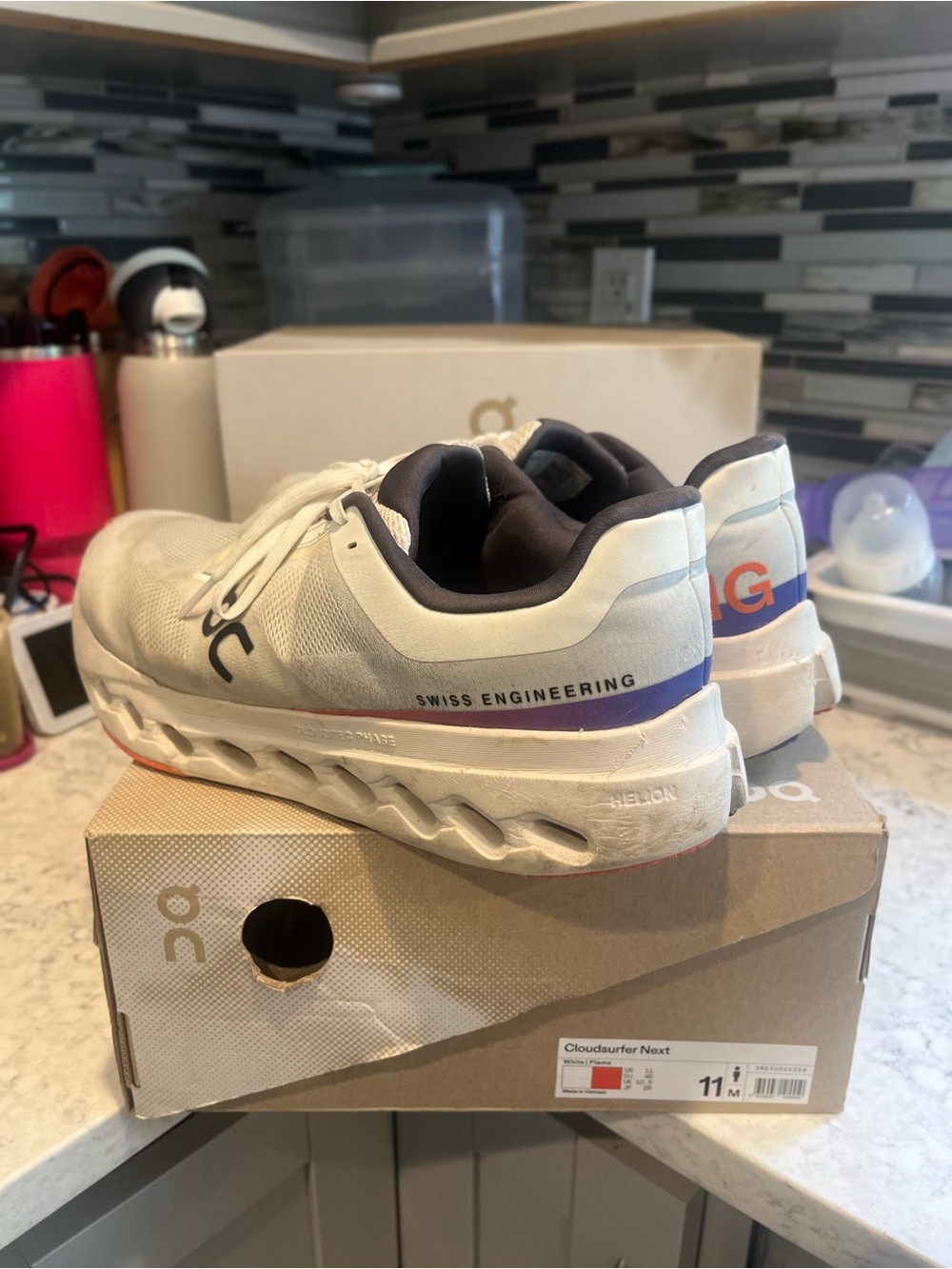 On Running Men’s Cloudsurfer Next Size 11 White/Flame in Color Tons of Life Left - Picture 6 of 17